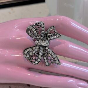 Crystal Bow Ring Statement Jewelry